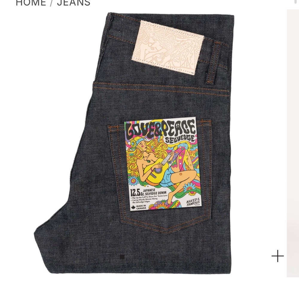 Naked & Famous Denim Dark Blue Straight Jeans